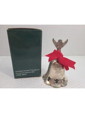 International Silver Company Vintage 1996 Silver Plated Angel Christmas Bell